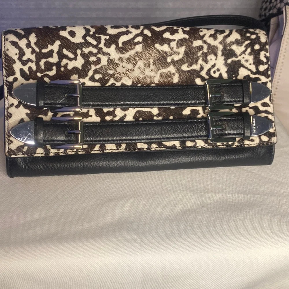 Michael Kors Haircalf Leather Robin Convertible Clutch/Shoulder Bag/Handbag - Picture 2 of 10